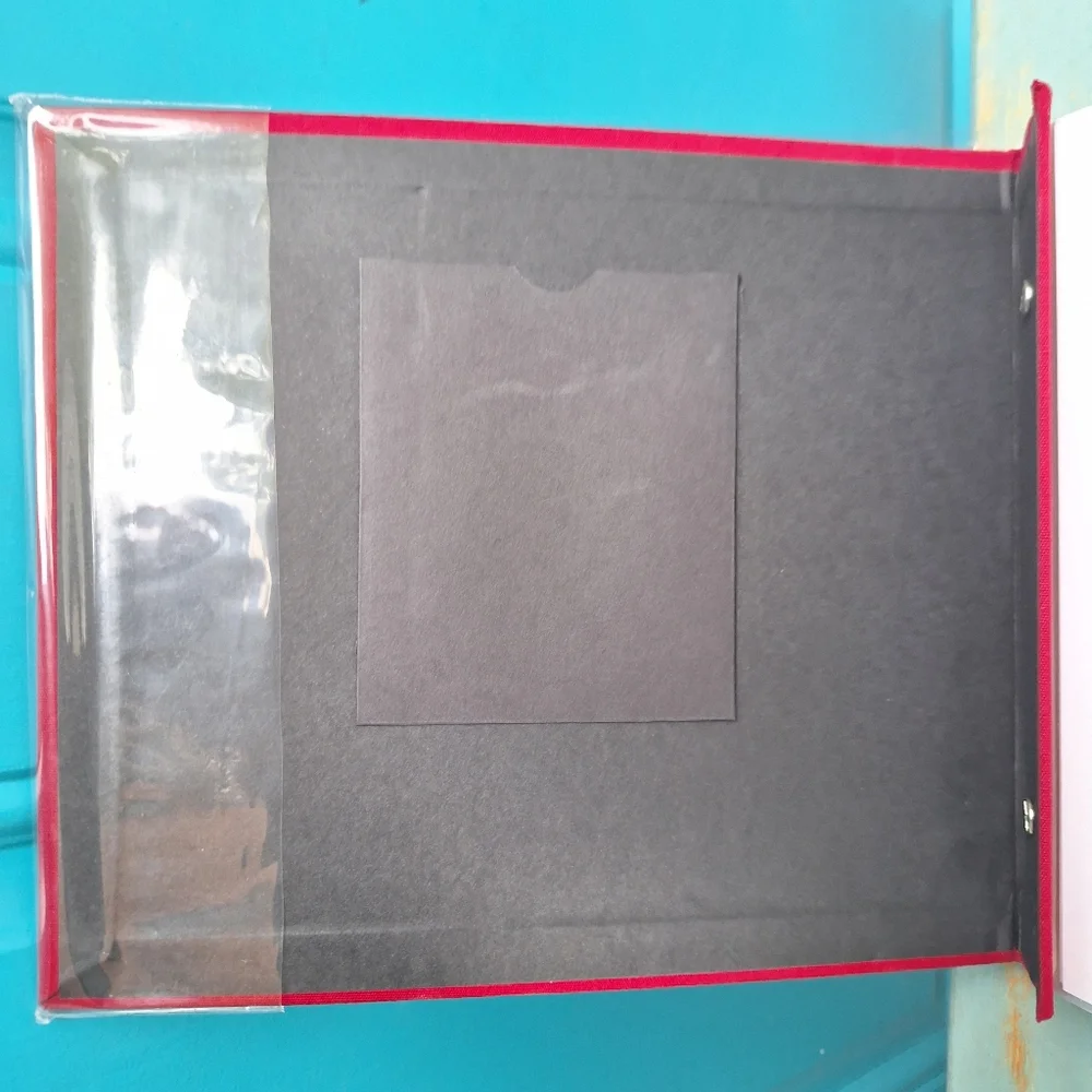 Linen Scrapbook Square Pages Slip in Sleeves Red Cover Diy Craft Scrap Book 8x8